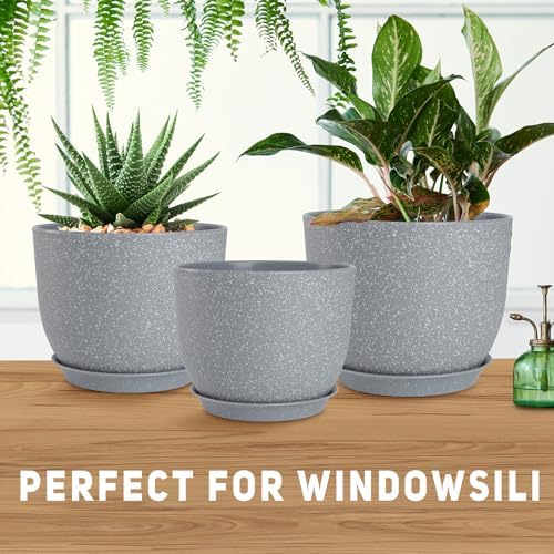 YNNICO Plant Pots 10/9/8/7.5/7 inch with Multi Mesh Drainage Holes - Image 5