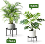 TOSKING 3-Pack Small Metal Plant Stands, Geometric Pattern, 2 Sizes, Black - Image 4