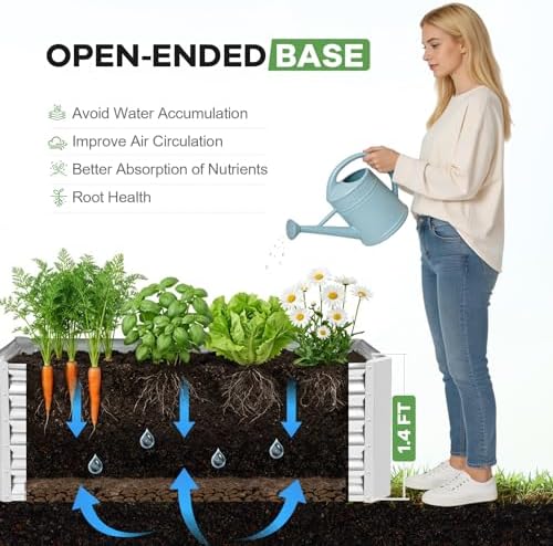 Galvanized Raised Garden Bed Kit,2Pcs 4x2x1.4ft Planter Box Silver - Image 5