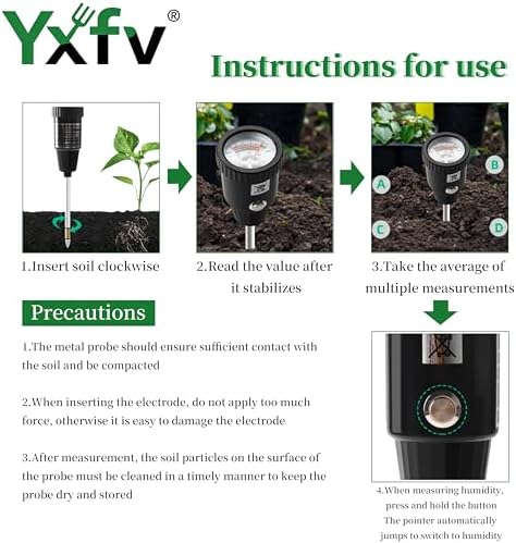 2-in-1 Soil pH Tester, No Battery Long Probe - Image 4
