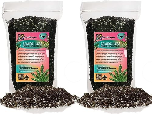 GARDENERA Zamioculcas Plant Potting Soil - Experience Striking Leaves and Vibrant Growth with Professional Grade Mix - 10 Quart by Gardenera