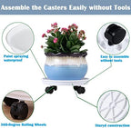 8 Packs Plant Caddy with Wheels 11.8" Plastic Rolling Plant Stands Heavy-duty Plant Dolly with Casters Indoor Outdoor Wheeled Plant Roller Base Large Planter Saucers Plant Mover - Image 2