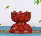 Oriental Home Display Stand Wooden Rosewood Carved Lotus Base - Image 5