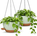 12 Inch Self Watering Hanging Planters 2 Pack, Green Brown by Unknown