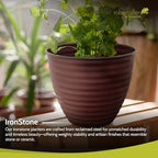 Headwind Woodsdale Collection Ironstone Planters for Outdoor Plants 8" Charcoal – Decorative Flower Pots for Patio, Garden, or Porch – Lightweight, Durable Metal Planters by Robert Allen - Image 4