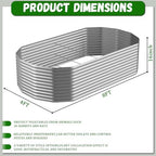 Raised Garden Bed Outdoor Upgrade Oval, 2 Pack Tall 8x4FT Galvanized Steel Raised Beds for Gardening, Above Ground Garden Bed Corrugated Metal for Vegetables and Flowers - Image 3