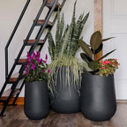 Beuta Large Poly Planters for Outdoor Plants - Set of 3, 15.5/18/20.5 Inches Outdoor Planters for Porch - Tall Planter for Outdoor & Indoor Plants | Large Indoor Plant Pot - USA Made - Black - Image 6