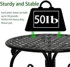 NAKUPE 4-Pack Metal Plant Stand for Indoor Outdoor, Heavy Duty Flower Pot Stands for Multiple Plants, Rustproof Iron Planter Holder Display Shelf for Patio Home Garden Porch Balcony(Black) - Image 3