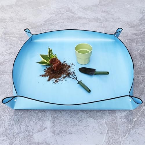 Repotting Mat Planting Mat Home Gardening Supplies Potting Pad Foldable Garden Plant Flower Pot Reusable Transplanting Waterproof Mats(Blue 75 X 100CM) - Image 5