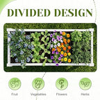 Outdoor Raised Garden Bed Elevated Planter Box Resin Plant Stand with Wheels Legs Water Gauge Drainage Patio Gardening Off-White - Image 5
