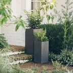 TITAN GREAT OUTDOORS Ash & Ember 22.25" Tall Box Charcoal Planter, Lightweight Fiberstone with Weather-Resistant Finish, Modern Square Planter Box for Indoor and Outdoor Plants - Image 5
