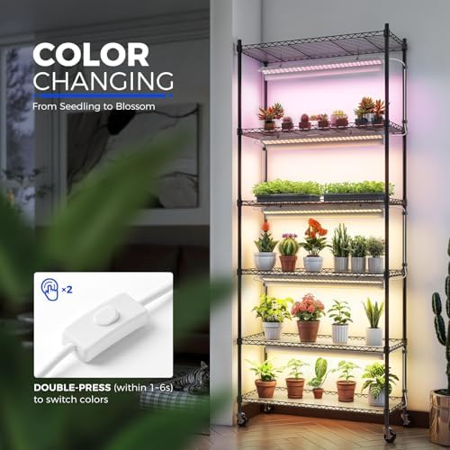 Barrina CX2 Plant Stand with Grow Lights, 6-Tier, 150W, 29.5x13.8x71IN - Image 2
