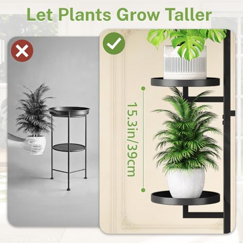 iDavosic.ly 4 Tier Plant Stand Indoor Outdoor, Tiered Corner Shelf, Black - Image 5