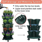 GameXcel Vertical Planter Tower - 6 Tier Stackable Garden Planters with Wheels and Tools Plant Pots for Strawberry Herb Flower and Vegetable Indoor Outdoor Use Green 2 Pack - Image 4