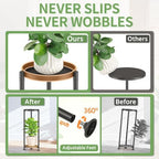 KMOTASUO 2 Tier Metal Plant Stand Tall for Indoor Outdoor Corner, Modern Black - Image 4