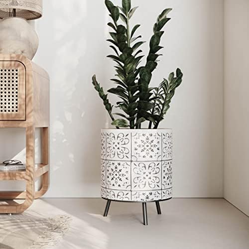 EverNest Tristan Neutral Minimal White and Black Modern Style Planter with Nyra Stand, SelectBase Plant Pots, Indoor Planter, Boho Home Decor, Minimalist Pot for Plants (Small, Black) - Image 3