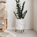 EverNest Tristan Neutral Minimal White and Black Modern Style Planter with Nyra Stand, SelectBase Plant Pots, Indoor Planter, Boho Home Decor, Minimalist Pot for Plants (Large, Black) - Image 3
