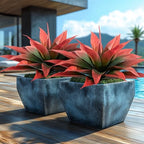 Ttranewsoo Artificial Agave Plants,Large UV Resistant Fake Agave Planters for Indoor and Outdoor Decorating Artificial Plants for Outdoors Fake Plants 2Pack, 28" Red - Image 5