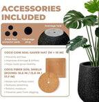 Sereno Fiberstone Tapered Planter (M, Ribbed Black) - Image 5