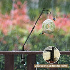 Deck Bird Feeder Hanger for Railing, 31 Inch Clamp on Birdfeeder Poles, Adjustable Fence Deck Hook for Hanging Planter Flower Lantern 2 Packs - Image 5