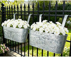 4 Pack 17" Galvanized Hanging Railing Planters with Hooks and Drainage - Image 6