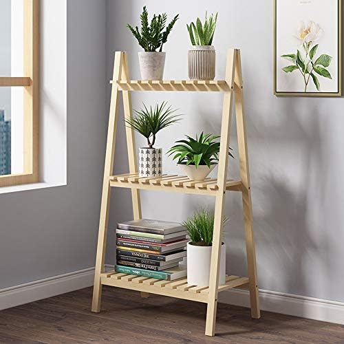 LUSTAR Bamboo Ladder Plant Stand Foldable Organizer Flower Display Shelf Rack Multifunction Ladder Shelf for Home Garden Balcony - Image 6
