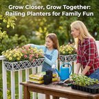 HFHOME 2 Pack 30 Inch Railing Planter Boxes with Adjustable Brackets & Non-Woven Fabric Liner Adjustable Gray Metal Window Box Planter for Balcony Deck Fence, Hanging Flower Basket for Outdoor Garden - Image 5