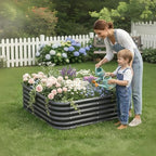 Besebay 2-Pack 4x1.5ft Galvanized Raised Garden Bed, Outdoor Planter Bed, - Image 2