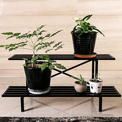 Zhongma 2 Tier Heavy Duty Metal Plant Stand indoor easy assembly by Zhongma