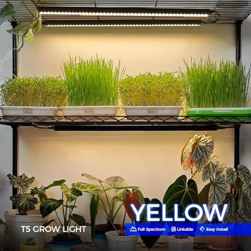 Barrina T5 LED Grow Lights, 2FT Yellow, Black Cover, Linkable, 2 Packs - Image 3