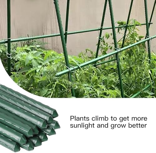 Garden Stakes 6ft, Metal Plant Stakes 6Feet for Gardening and Farm, 72" Plastic Coated Plant Support for Tomato, Cucumber, Bean, Flower, Potted and More Climbing Plants - Image 7