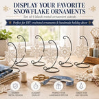 Ornament Display Stands 6 Pack, 13 Inch Black Wrought Iron Ornament Hangers for Christmas Ornaments, Glass Globes, Terrariums, Lanterns, Memorial Keepsakes, Figurines & Holiday Table Decor - Image 6