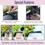 LaLaGreen Railing Planter Boxes (14 Inch, 2 Pack) Self-Watering Window Box Planters with Brackets, Rectangular Hanging Flower Pots for Balcony Deck Fence, Outdoor Herb Garden Plastic Planters Black - Image 4