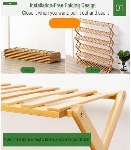Plant Stand, Bamboo Flower Pot Display Rack Modern Flower Shelf Living Room Floor-Standing Multi-Layer Foldable Indoor Balcony Succulents Ladder Shelf,A-50 * 25 * 78cm - Image 4