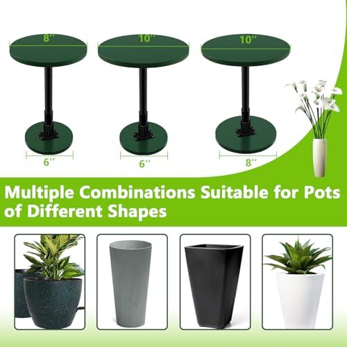 Axcoix Plant Risers for Inside Pots, 12-21" Rise Wooden Planter Inserts - Image 2
