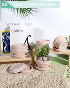 vensovo 5.7 Inch Pink Terracotta Succulent Pots with Saucers, 6 Pack - Image 6