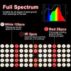 100W LED Grow Light Panel，Adjustable Free Standing Plant Light, White with IR Full Spectrum Grow Lamp on Stand for Indoor Plants Seed Starting, Seedlings, Veg, Flower - Image 2