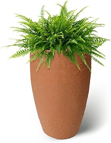 Algreen Products Athena Self-Watering Planter, Medium, 15" DIA x 24.5" H, Terra Cotta - Image 2
