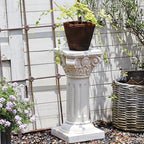 VISIBLE Decorative Roman Column Pedestal, MGO Cement with Fiber, Classical Garden Pillar, Indoor Outdoor Decor, Wrap Foam Safely Delivered from Local Warehouse (White, 21.7IN) - Image 3