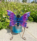 Metal Animal Plant Pot,Colorful Butterfly Planter Flower Pots Decoration - Image 3