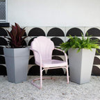Bloem Tall Finley Tapered Square Planter: 25" - Cement Gray - Matte Textured Finish, 100% Recycled Plastic Pot, for Indoor and Outdoor Use, Gardening, 9 Gallon Capacity - Image 5