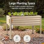 Best Choice Products 48x24x30in Galvanized Raised Garden Bed, Metal Elevated Planter Box, Vegetable Garden for Backyard, Patio, Balcony - Beige - Image 4