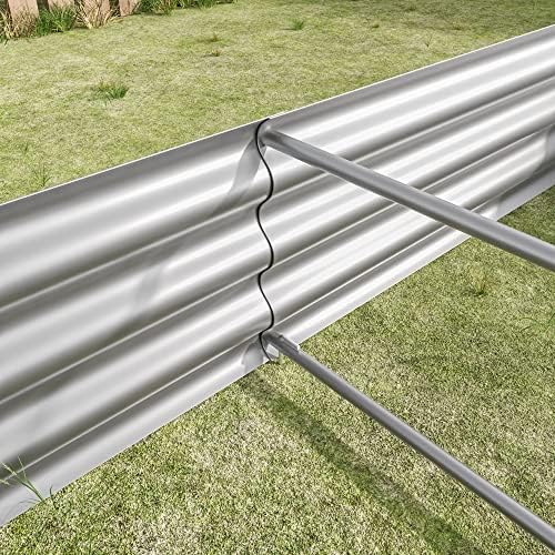 LifeSky Metal Raised Garden Bed for Backyard: 12-Inch Back-Saver Height for Pain-Free Planting - 6x3x1ft Rectangle Planter Box Holds 17 cu ft Soil - Durable Galvanized Steel Frame for Vegetables & Flo - Image 5