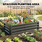 Outsunny 4' x 2' x 1' Galvanized Raised Garden Bed, Gray - Image 3