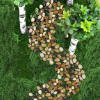 Solsew Fake Green Moss and Stone Decoration Set for Table Centerpiece - Image 3