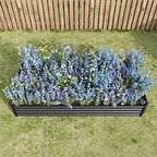 Galvanized Raised Garden Bed, Garden Box Outdoor, 8X4X1 FT, Black - Image 5