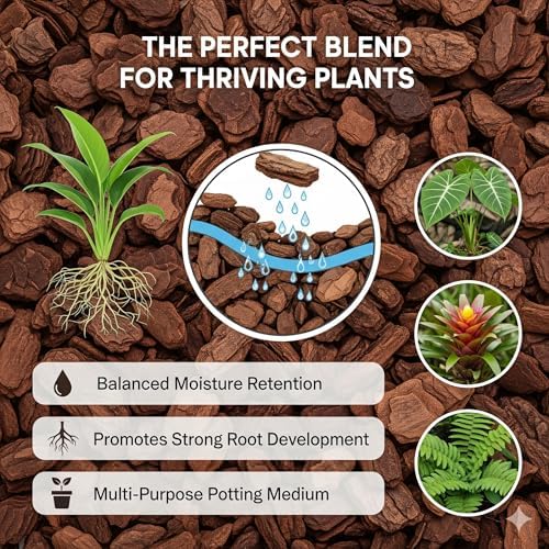 Organic Orchid Bark Potting Mix – Natural Bark for Orchids, Promotes Healthy Root Growth & Soil Aeration (3/8", 40 Quarts) - Image 2