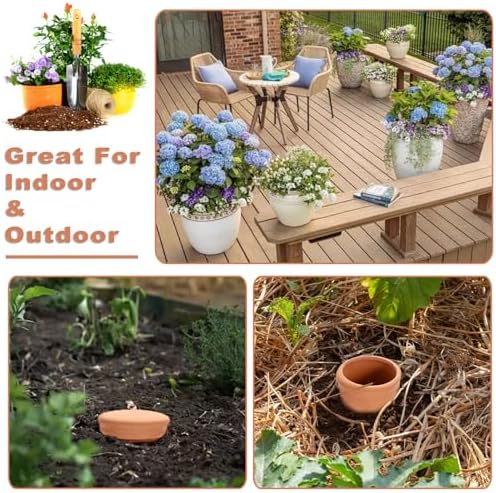 JUXYES 6 Pack Terracotta Self Watering Pots Watering System Planter Spikes - Image 4