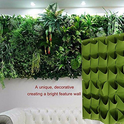 Hengwei Vertical Hanging Wall Planter with 36 Roomy Pockets for Herbs Or Flowers. Great Addition to Your Outdoor Garden and Patio Areas. (36 Pocket, Green) - Image 5