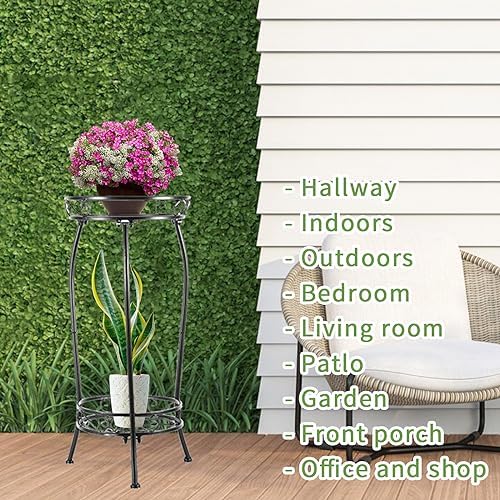 LOYAL TIGER Plant Stand Indoor Outdoor, 2 Pack, 2 Tier 27" Tall Metal Shelf - Image 5